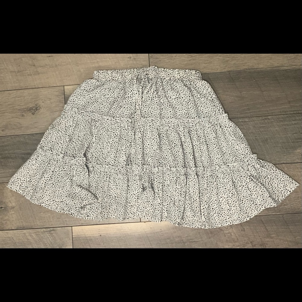 Shein Dalmatian Print Ruffle Skirt